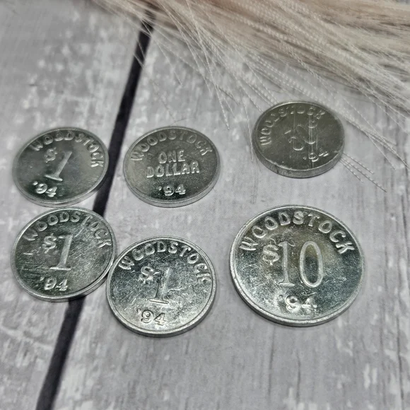 Woodstock 94 25th anniversary trade in silver coin money RARE and receipt collec wfdjnjc.com